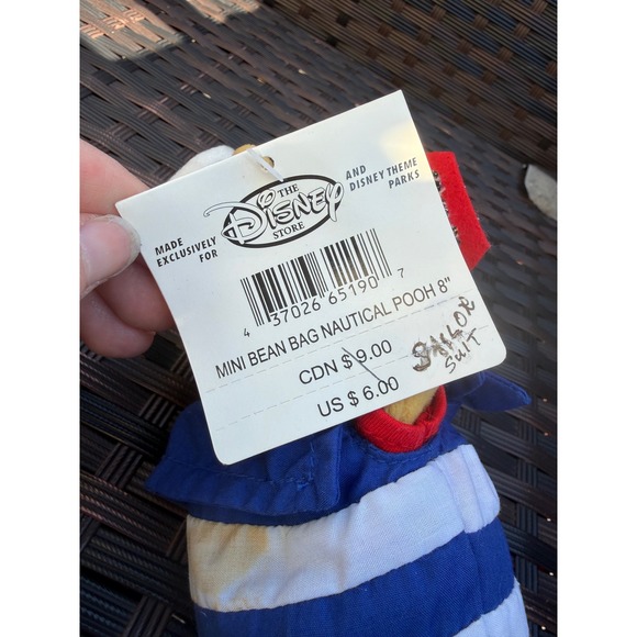 Disney Store Winnie the Pooh Nautical Sailor Mini Bean Bag Plush 8 Inch Vintage - Picture 7 of 7